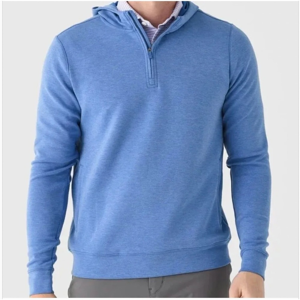 Holderness & Bourne The Tilley Pullover Mens Medium Blue 1/4 Zip Hoodie HMBL NEW